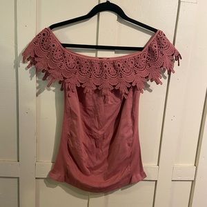 Soho lady plus size stretchy off shoulder lace top